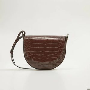 Mango croc effect crossbody bag